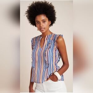 NWT Maeve Anthropologie Elisabetta Ruffled Blouse
